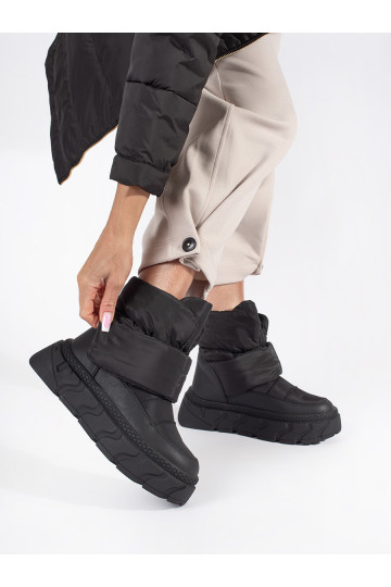 Juodos spalvos su pašiltinimu Moteriški sniego batai su masyviu kulnu 2