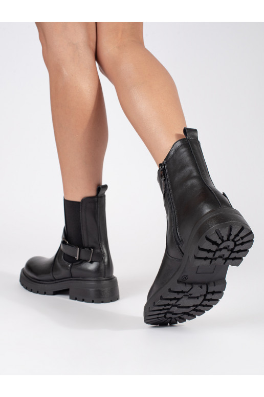 Juodos spalvos   Moteriški batai su platforma Sergio Leone