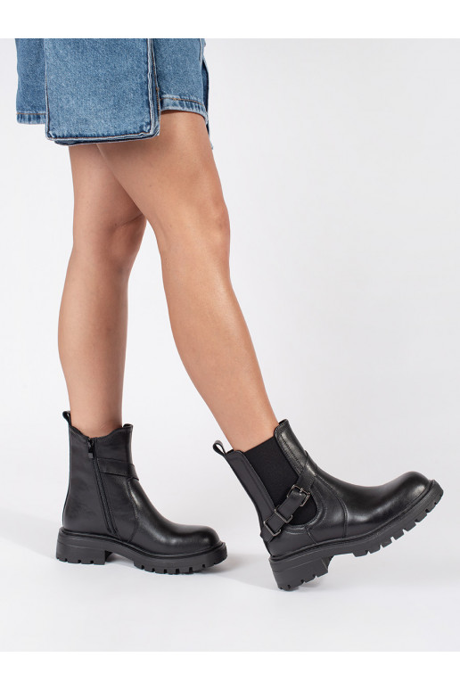 Juodos spalvos   Moteriški batai su platforma Sergio Leone