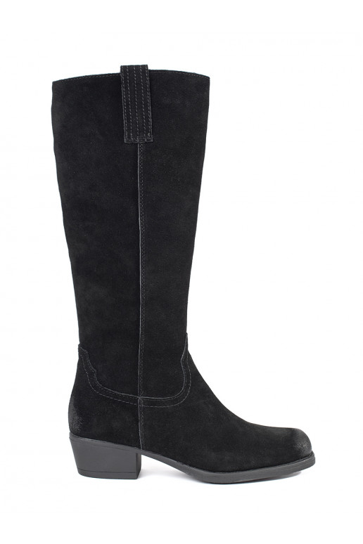 Juodos spalvos   su pašiltinimu ilgaauliai batai Sergio Leone