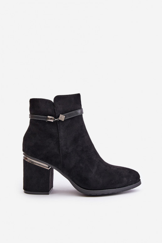 pašiltinti Moteriški aulinukai su dekoruotais kulnais Vinceza 16446 Juodos spalvos