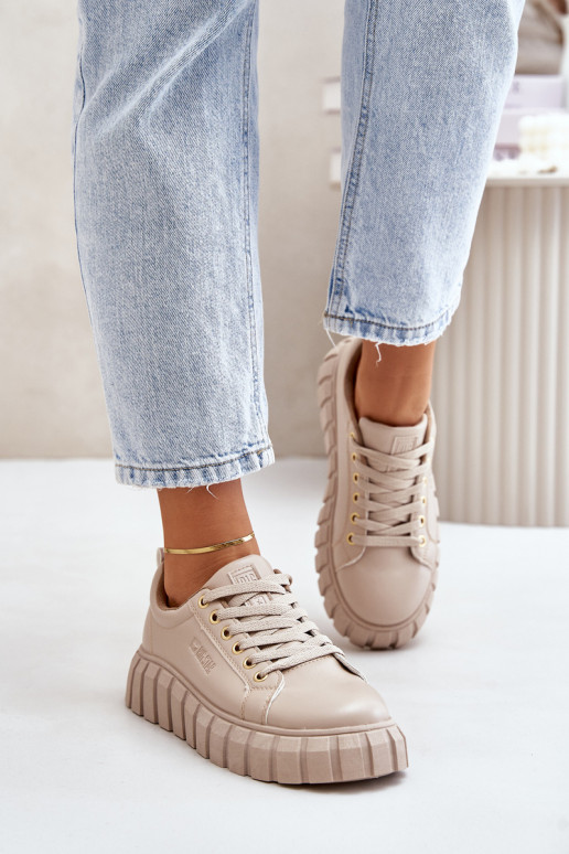 pašiltinti  modelio batai  Big Star MM274618 smėlio spalvos