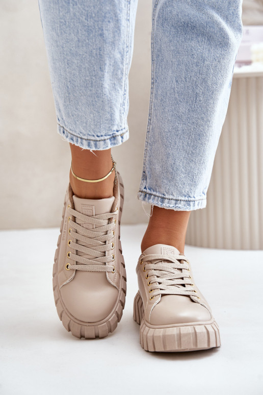 pašiltinti  modelio batai  Big Star MM274618 smėlio spalvos