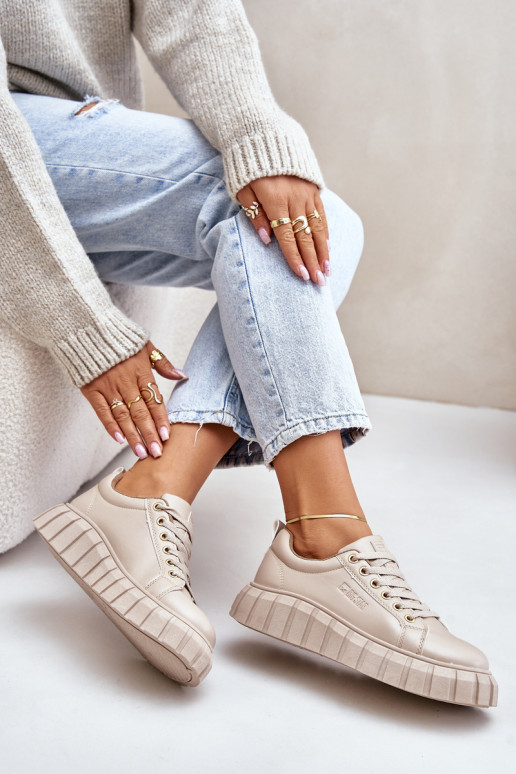 pašiltinti  modelio batai  Big Star MM274618 smėlio spalvos