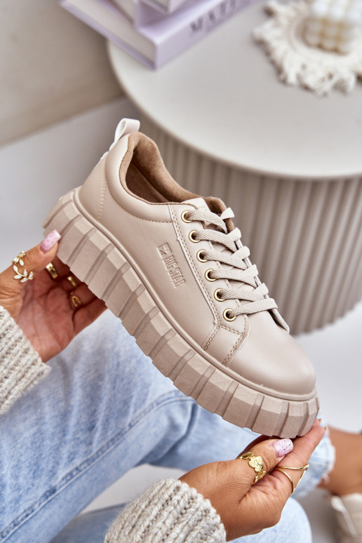 pašiltinti  modelio batai  Big Star MM274618 smėlio spalvos