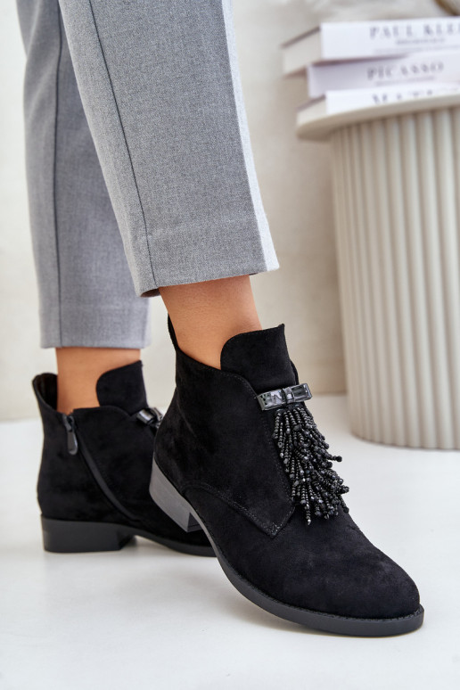 pašiltinti  Aulinukai su ornamentais  S.Barski HY42-715 Juodos spalvos