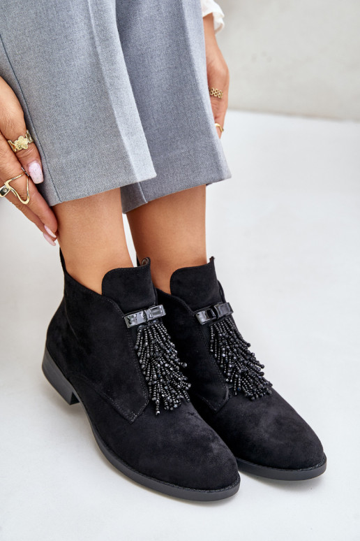 pašiltinti  Aulinukai su ornamentais  S.Barski HY42-715 Juodos spalvos