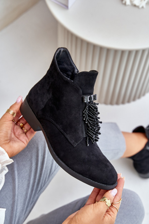 pašiltinti  Aulinukai su ornamentais  S.Barski HY42-715 Juodos spalvos