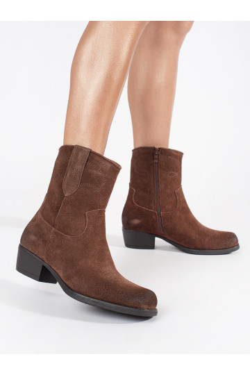 rudos spalvos batai kaubojiško stiliaus Sergio Leone