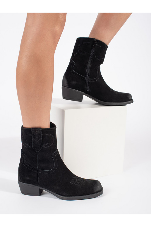   juodos spalvos batai kaubojiško stiliaus Sergio Leone