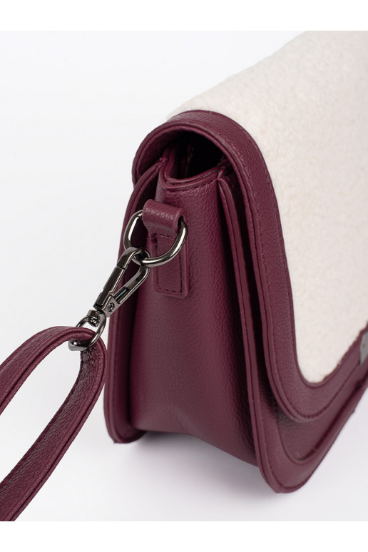 bordo spalvos rankinė  su kailiuku typu baranek