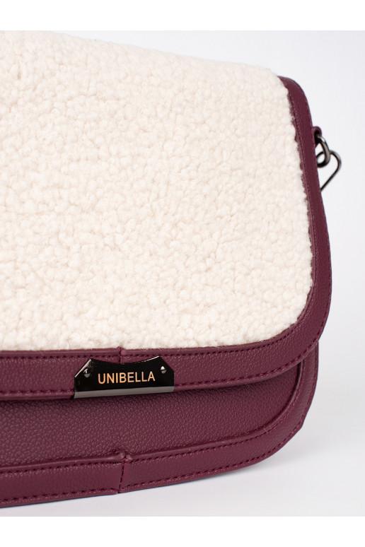 bordo spalvos rankinė  su kailiuku typu baranek