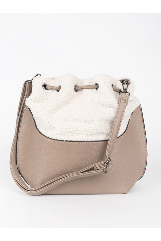 dramblio kaulo spalvos elegantiška rankinė su kailiuku typu baranek