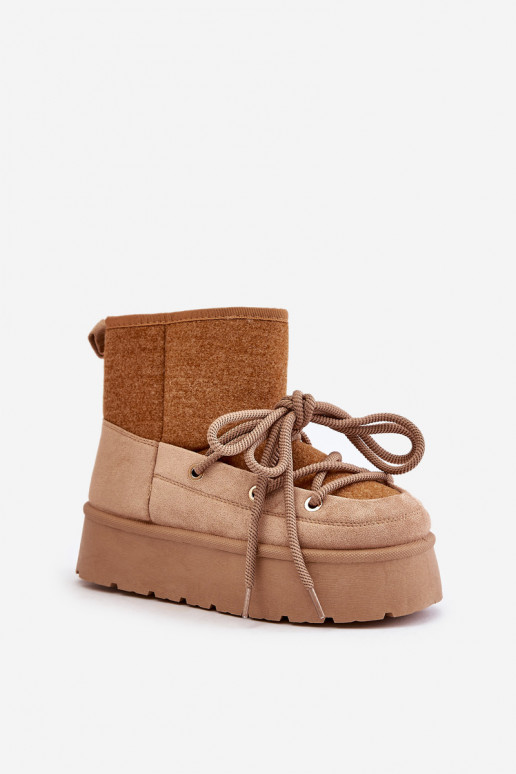 sniego batai su stilingomis detalėmis su platforma rudos spalvos Mavora