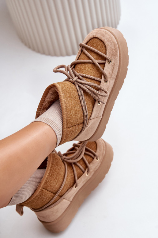 sniego batai su stilingomis detalėmis su platforma rudos spalvos Mavora