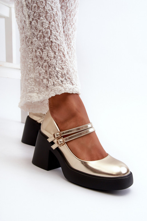 Dirbtinės odos bateliai plačiu kulnu... Dirbtinės odos bateliai plačiu kulnu...