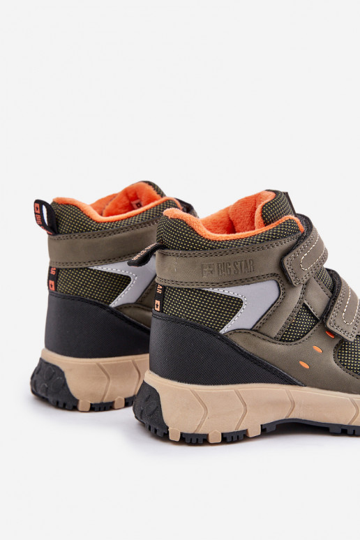 pašiltinti sniego batai batai Vaikiški Big Star OO374129 chaki spalvos