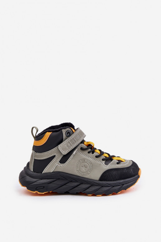 žygio batai batai Vaikiški pašiltinti su lipniais užsegimais chaki spalvos Big Star OO374181