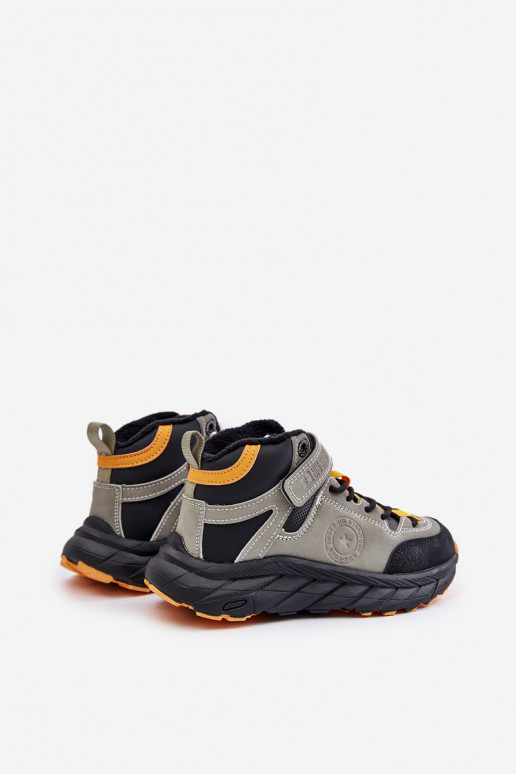 žygio batai batai Vaikiški pašiltinti su lipniais užsegimais chaki spalvos Big Star OO374181