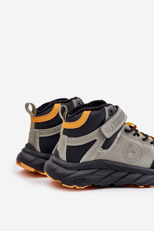 žygio batai batai Vaikiški pašiltinti su lipniais užsegimais chaki spalvos Big Star OO374181
