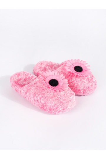 rožinės spalvos kapcie  z ozdobnym su gėlytėmisem 2