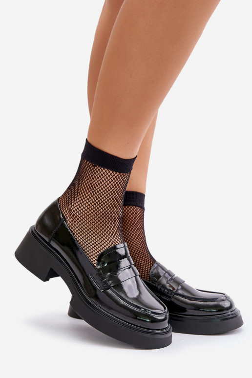 Lakuoti mokasinai juodos spalvos D&A