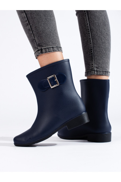 tamsiai mėlynos spalvos guminiai batai Shelovet