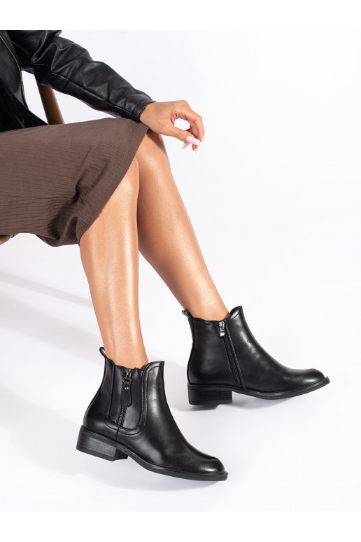 Juodos spalvos Moteriški batai z ozdobnym zamkiem