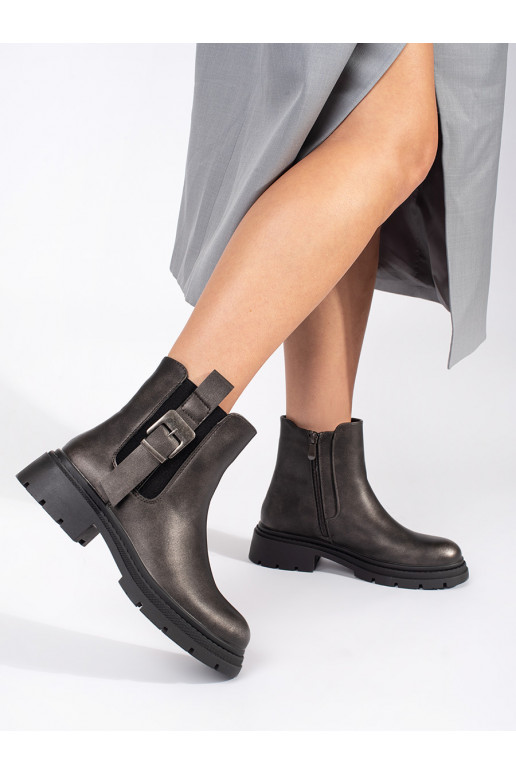 tamsiai rudos spalvos  batai Moteriški batai su sagtimis