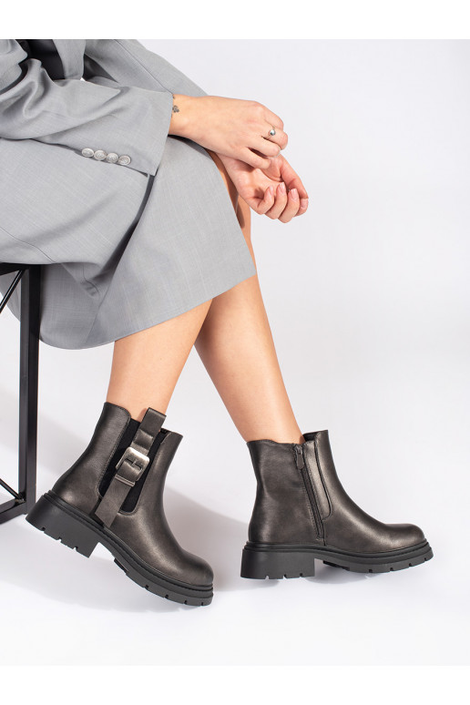 tamsiai rudos spalvos  batai Moteriški batai su sagtimis