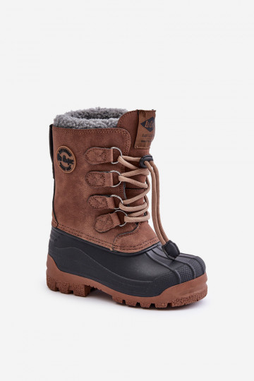 šilti sniego batai Vaikiški su užtempiamu užsegimu Lee Cooper LCJ-24-44-2842K rudos spalvos
