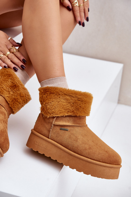 sniego batai su platforma su kailiuku Big Star OO274A106 Camel