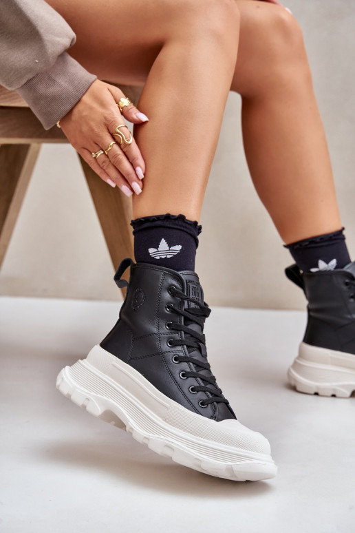   pašiltinti laisvalaikio batai su platforma Big Star OO274A599 Juodos spalvos