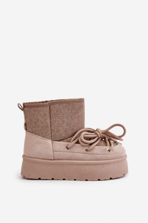 sniego batai su stilingomis detalėmis su platforma smėlio spalvos Mavora