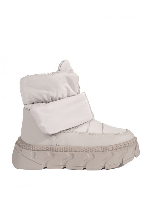 pilkos spalvos su pašiltinimu Moteriški sniego batai su masyviu kulnu pilkos spalvos su pašiltinimu Moteriški sniego batai su masyviu kulnu