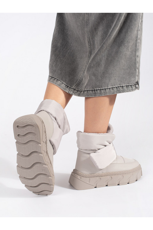 pilkos spalvos su pašiltinimu Moteriški sniego batai su masyviu kulnu pilkos spalvos su pašiltinimu Moteriški sniego batai su masyviu kulnu