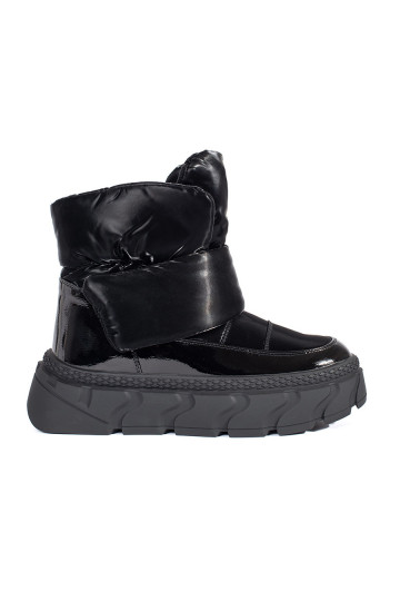 Juodos spalvos su pašiltinimu Moteriški sniego batai su masyviu kulnu 2