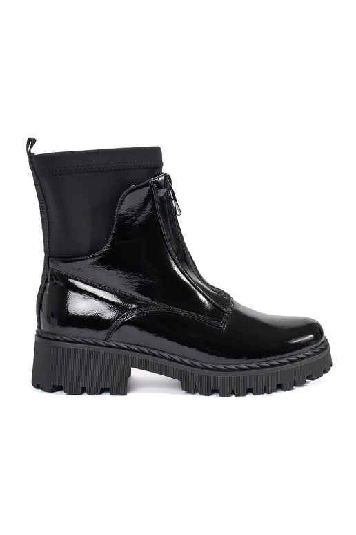 su lako efektu juodos spalvos moteriški batai 