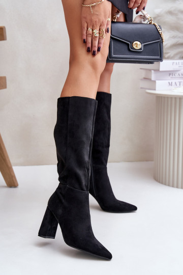 ilgaauliai batai su kulniukais  Juodos spalvos Lannetea