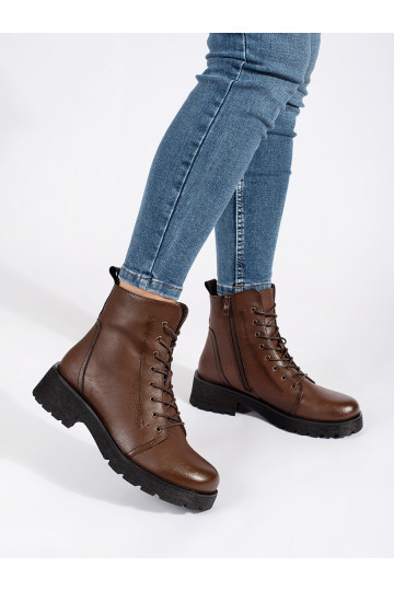 tamsios rudos spalvos batai su masyviu kulnu Sergio Leone