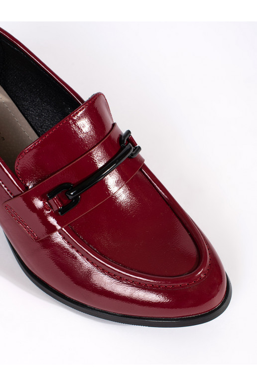 bordo spalvos pusbačiai moteriški mokasinai 