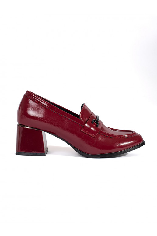 bordo spalvos pusbačiai moteriški mokasinai 