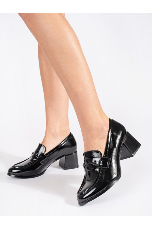 Juodos spalvos pusbačiai moteriški mokasinai 