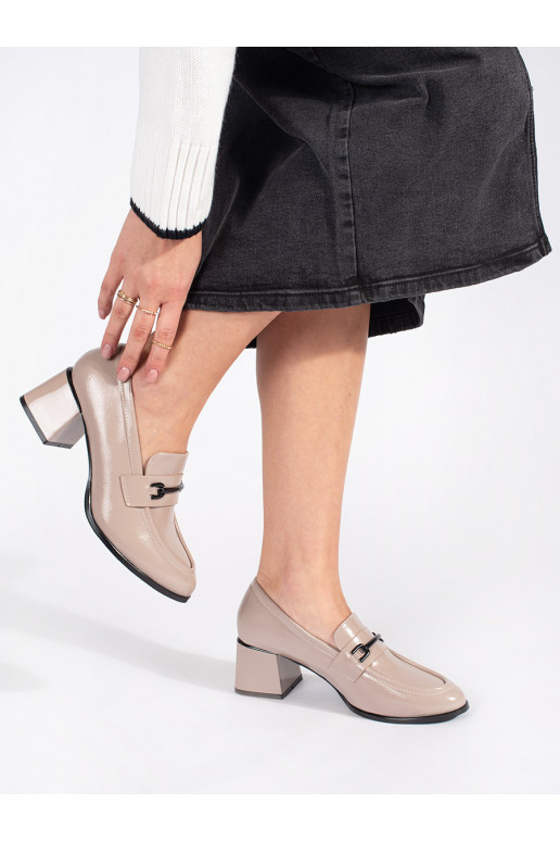 smėlio spalvos pusbačiai moteriški mokasinai 