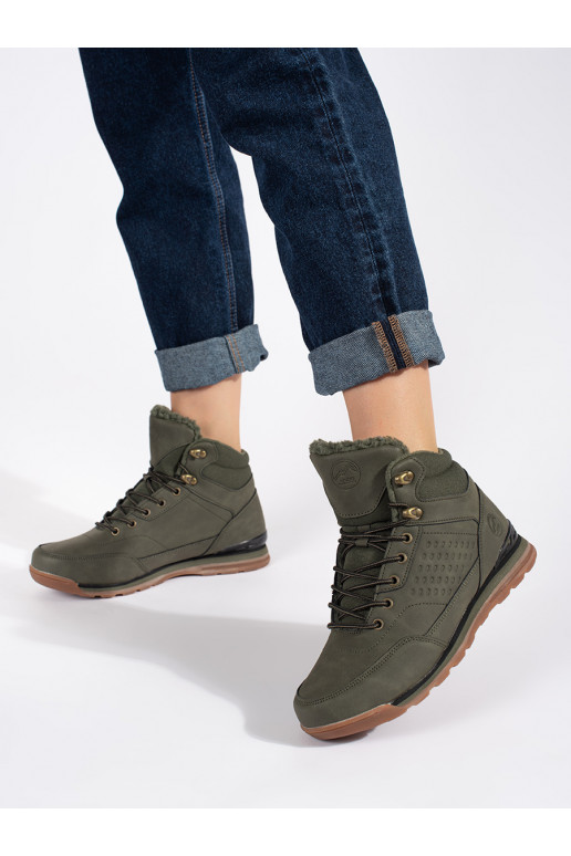 chaki spalvos Trekingo batai su pašiltinimu