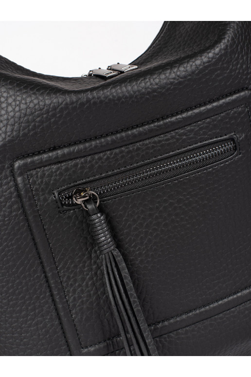 juoda   Moteriška rankinė z regulowanym paskiem