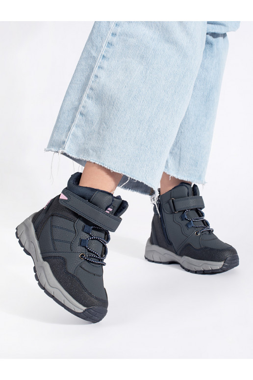 tamsiai mėlynos spalvos su pašiltinimu trzewiki  tamsiai mėlynos spalvos su pašiltinimu trzewiki