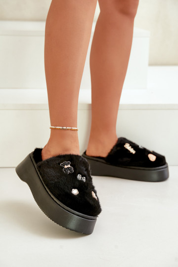 Šlepetės  su masyviu padu Z Przypinkami Juodos spalvos Zintoria 2