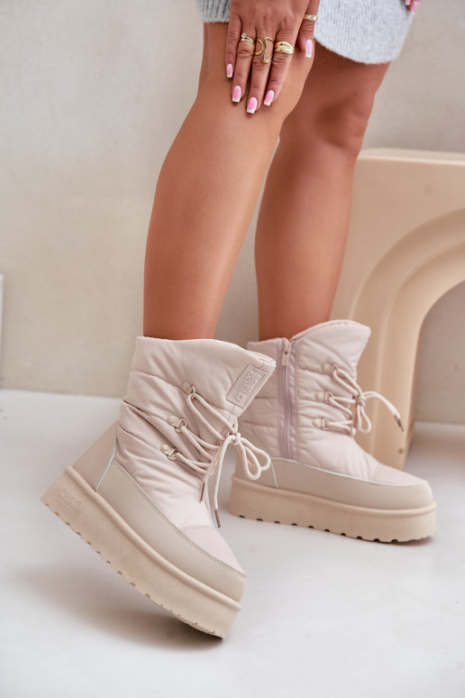 sniego batai su platforma  Big Star OO274885 smėlio spalvos