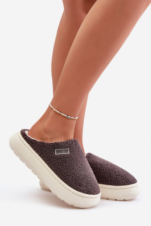 pašiltinti Šlepetės su masyviu padu Big Star MM274134 pilkos spalvos